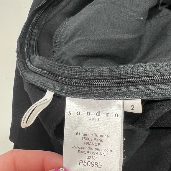 SANDRO Paris Priscilla Jumpsuit in Black Twist Back Chiffon Size US 2 - Picture 7 of 11